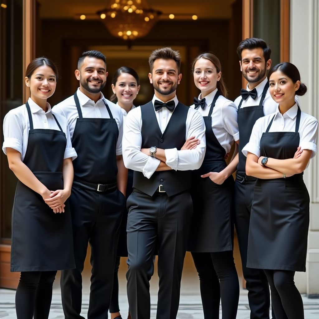 Équipe hôtelière professionnelle