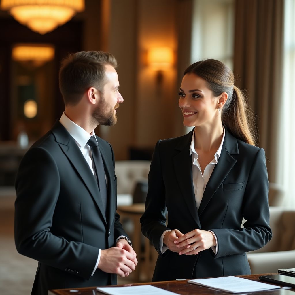 Concierge aidant un client