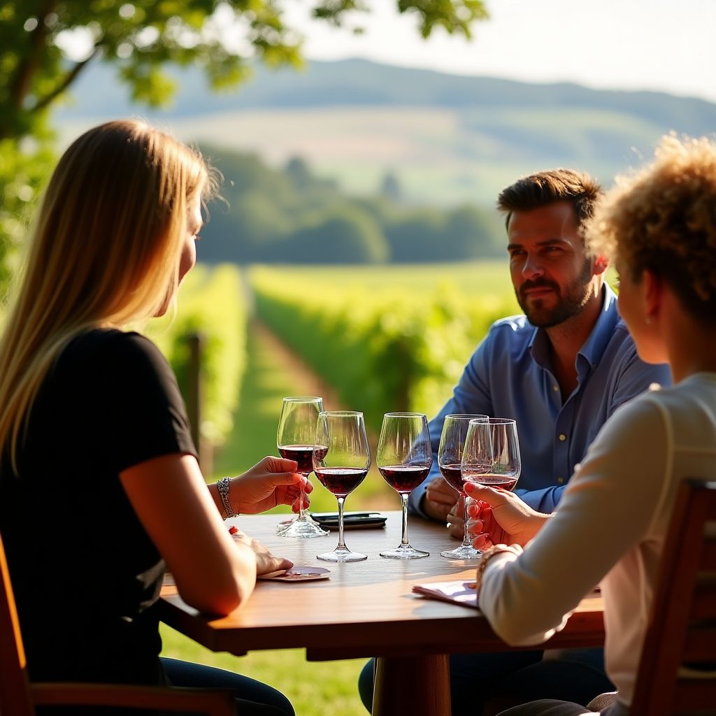 Dégustation de vin dans un vignoble
