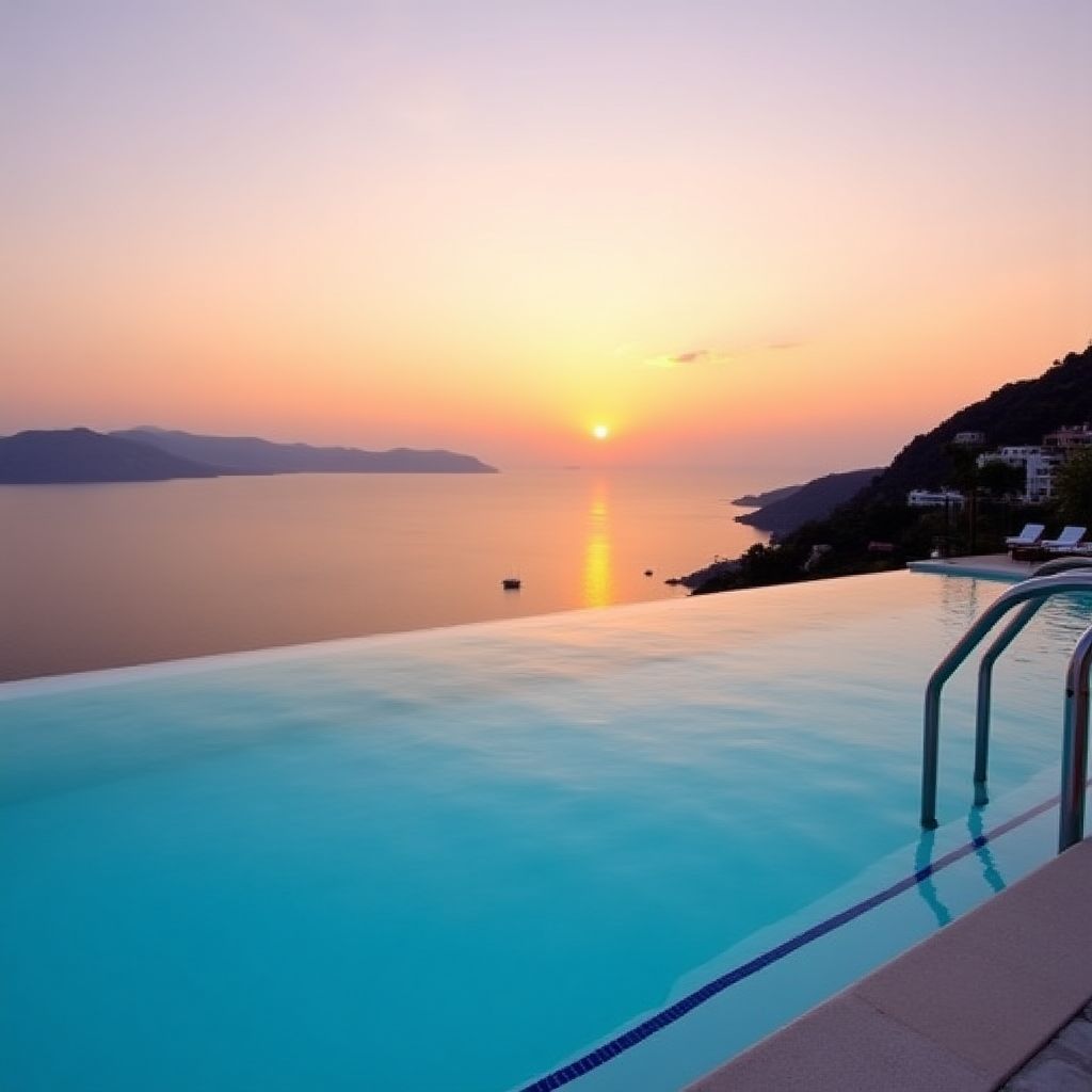 Piscine à débordement de l'Azure Riviera